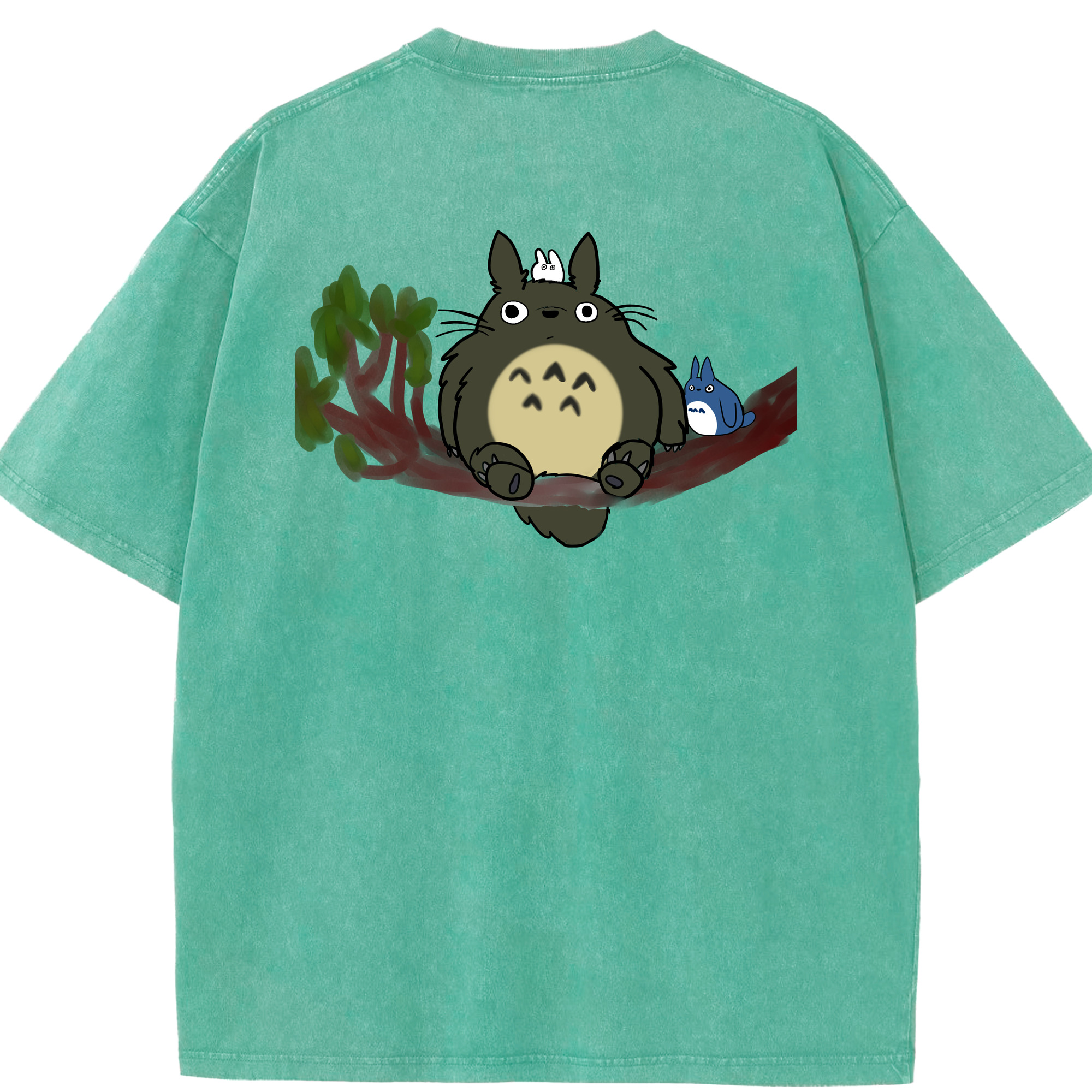 （画像用） となりのトトロ 草壁メイ 草壁サツキ My Neighbor Totoro Satsuki Kusakabe Mei Kusakabe 綿100% ヴィンテージ風 半袖Tシャツ（背面プリント）